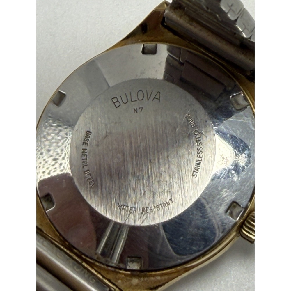 Bulova‎ Set-O-Matic Dual-Day Automatic Mens Watch 34MM 7" 1977 Working Gold Tone - Picture 7 of 9